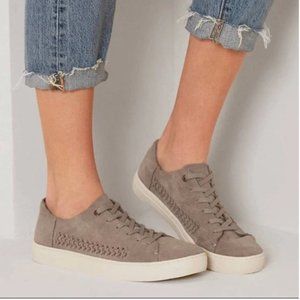 Toms Taupe Suede Lenox Lace up Sneakers Womens 7